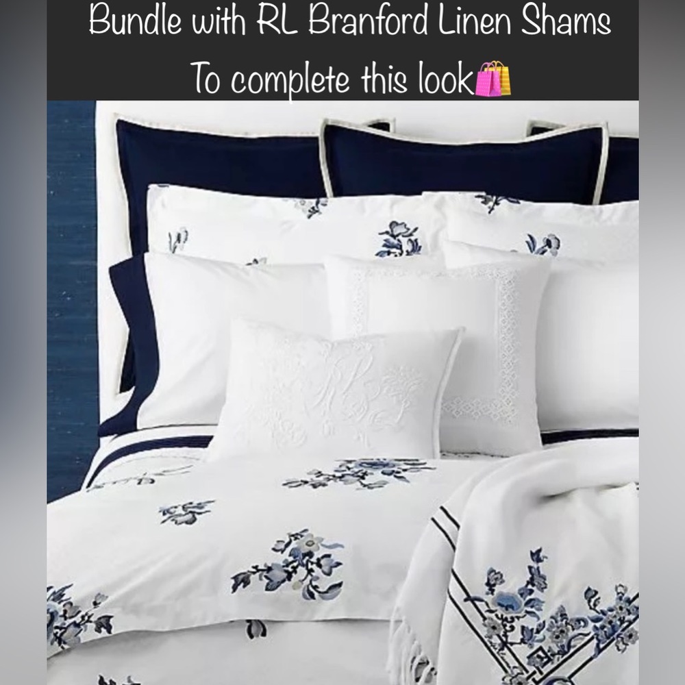 New! Ralph Lauren Blanc Bleu Fallon Floral Sateen
Duvet Queen+ 2 St Shams $615🤍 - Picture 15 of 16